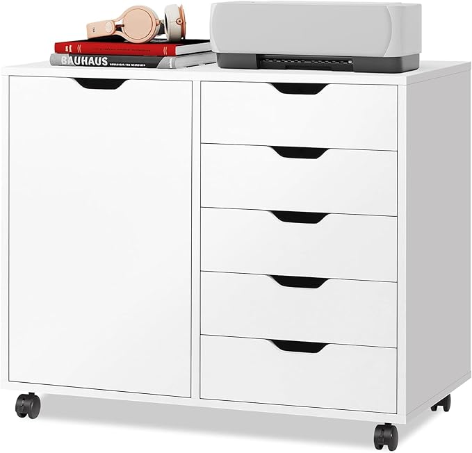 DEVAISE 5-Drawer Wood Drawer Cabinet, Office Storage Cabinet by DEVAISE