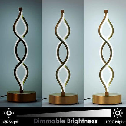 NUÜR Gold Lamps for Bedrooms Set of 2, Small Table Lamp, 3 Colour Temperature - Image 6