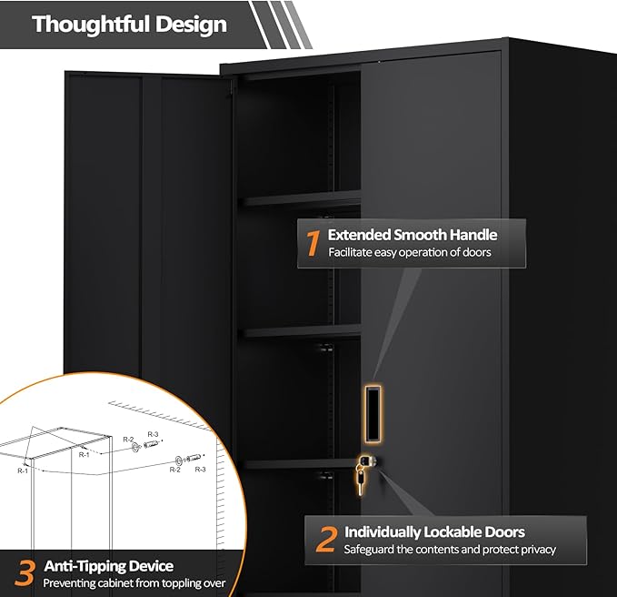 VINGLI Metal Garage Storage Cabinet - Image 5