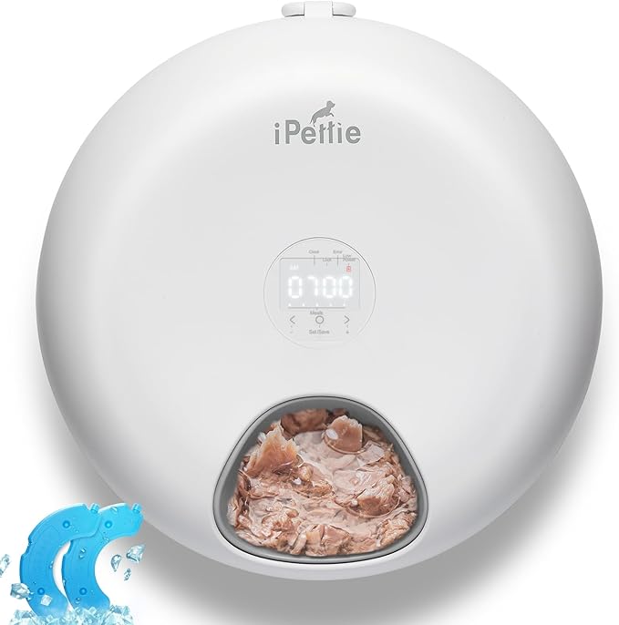 iPettie Donut Frost 6 Meal Cordless Automatic Pet Feeder, Dry & Wet Food by iPettie