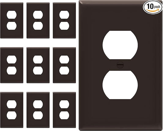 ENERLITES Duplex Receptacle Outlet Wall Plate, Gloss Finish, Midway Size 1-Gang by Enerlites