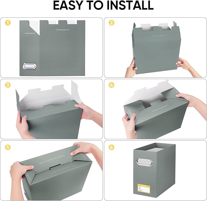 BALEINE File Organizer Box, Cardboard File Folder Organizer - Image 6