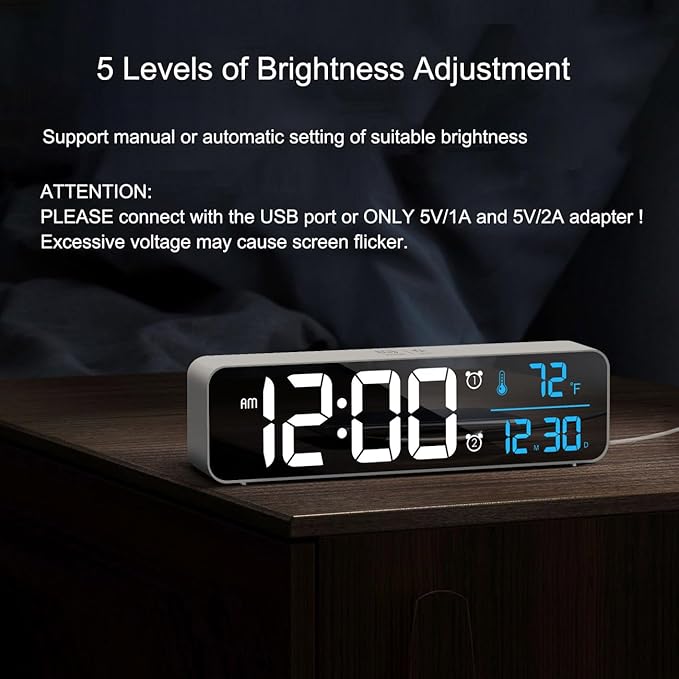 Digital Clock, Clock For Bedroom, Clocks For Living Room Decor, Desk Table Clock - Image 6