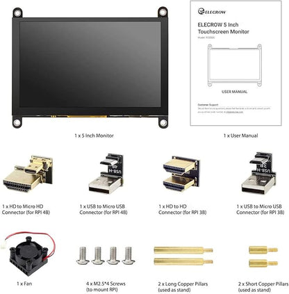 ELECROW 5 Inch Touch Screen Monitor LCD Display, 800×480 Mini Touchscreen - Image 6