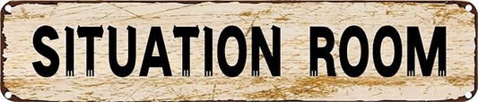 Vintage Metal Sign SITUATION ROOM Tin Sign Christmas Decor Retro Wall Decor by Unknown