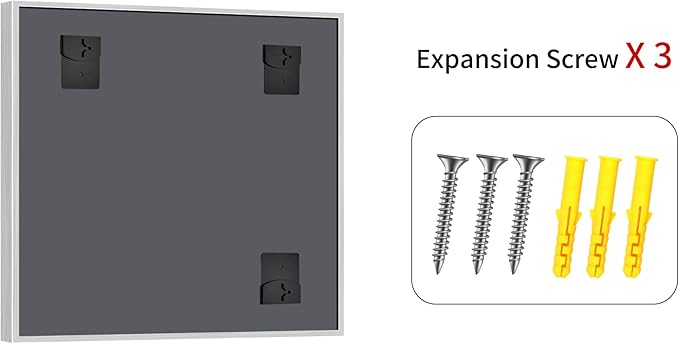 30x30 Inch Silver Bathroom Mirror, Brushed Silver Square Mirror - Image 9