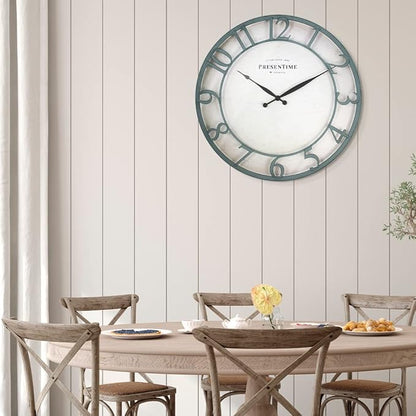 Presentime & Co 21" Farmhouse Series Wall Clock, Vintage Style, Retro Clock - Image 6