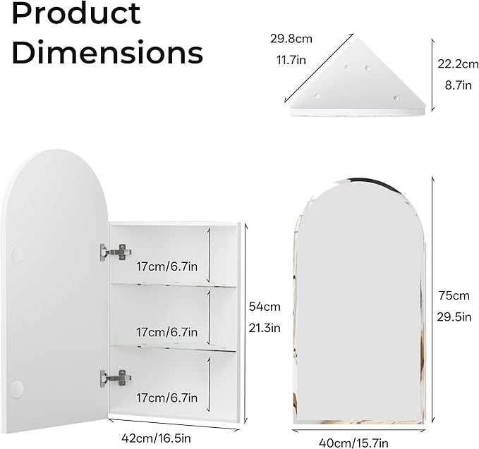 LED Corner Medicine Cabinet - Image 2
