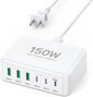 USB C Fast Charger, 150W 6 Port Desktop PD GaN Fast Charger Charging Station by BREEKET