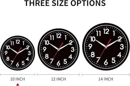 AKCISOT Wall ClockModern Black Silent Non Ticking Wall Clocks Battery Operated - Image 5