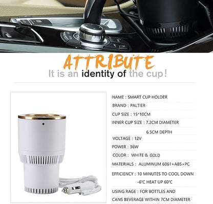 Car Cup Holder with Drink Cooler Smart Mug Warmer 2-in-1 Car Tumbler Holder - Image 3