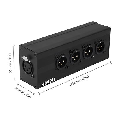 HUALEU 3Pin XLR 1 Female to 4 Male Splitter, 4Way XLR Single Input to Four - Image 6