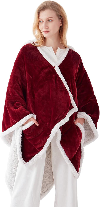 Westinghouse Wearable Heated Throw Blanket, Electric Heated Wrap Poncho Shawl - Image 7