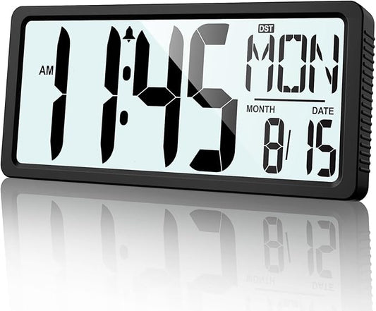 XREXS Large Digital Wall Clock Battery Operated by XREXS