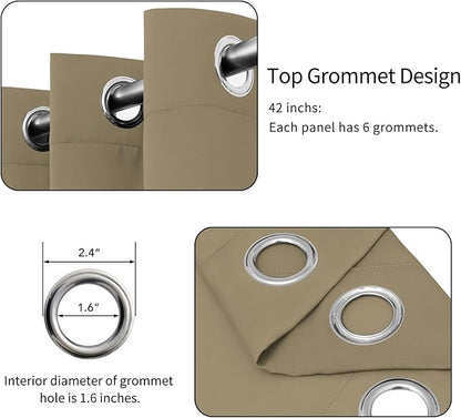 Easy-Going Blackout Curtains for Bedroom, Solid Thermal Insulated Grommet and - Image 4