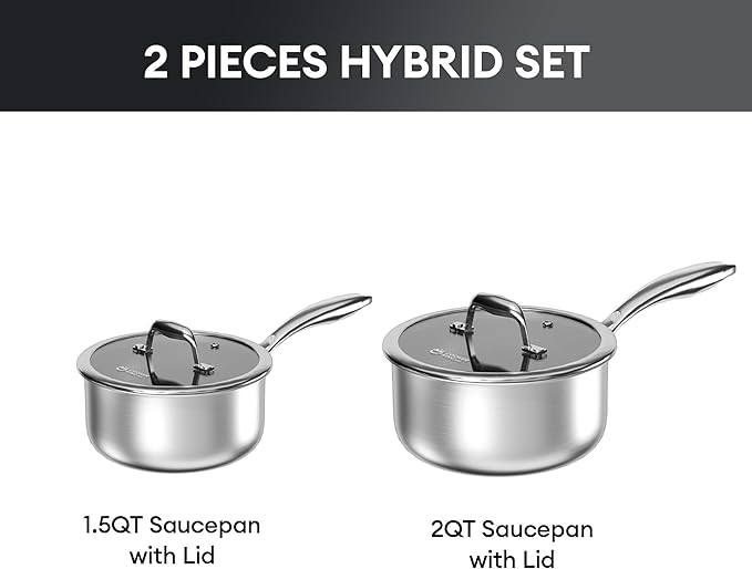 COOKER KING Sauce Pan Set, 1.5 QT & 2 QT Saucepan - Image 7
