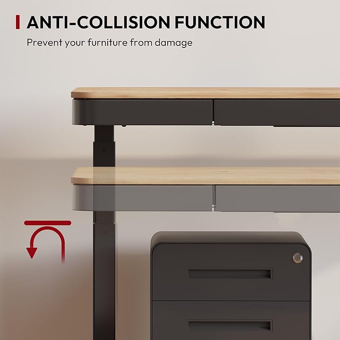 Standing Desk with Drawer, Electric Height Adjustable Home Office Desk with - Image 7