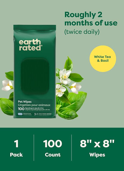 Earth Rated Pet Wipes for Dogs and Cats, Hypoallergenic, 3-in-1 Cleaning - Image 8