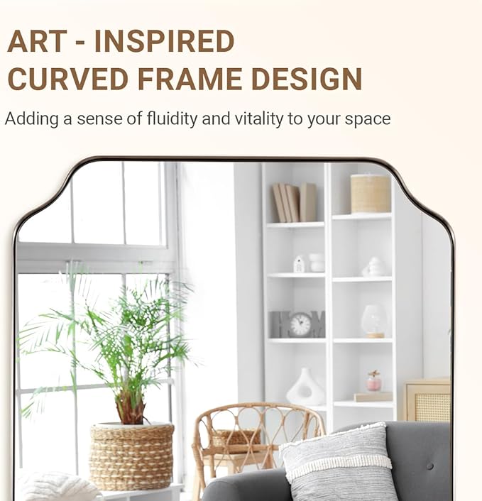 ANDY STAR 30x48 Inch Chrome Mirror, Large Polished Chrome Rectangle Mirror - Image 9
