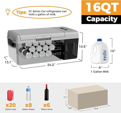 Setpower FC15 Portable 12v Refrigerator, -4℉-68℉ Fast Cooling Car Refrigerator - Image 7