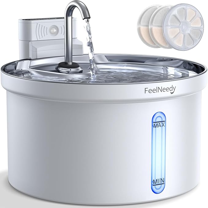 Wireless Cat Water Fountain FEELNEEDY Automatic Pet Water Dispenser by FEELNEEDY