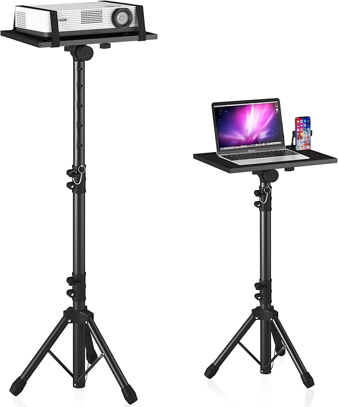 Projector Stand Tripod Adjustable, Laptop Height from 23.5 to 46.5 inches by PlayimaginationtodecorateHomeOffice