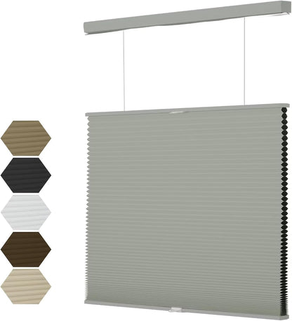 Top Down Bottom Up（TDBU） Cellular Shades, 1.5 inch Cordless Blackout Honeycomb Pleated Blinds for Windows Home Bedroom Office, Light Control, Thermal Insulated, 45 "W x 72" H, Grey