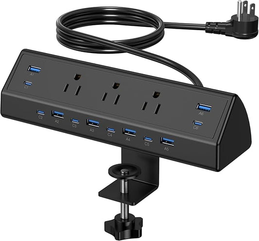 Jgstkcity 130W Desk Clamp Power Strip, 12 USB Ports, Surge Protector, ETL by Jgstkcity