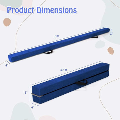 Giantex 7FT/8FT/9FT Balance Beam, Folding Gymnastics Beam w/Carry Handles - Image 7
