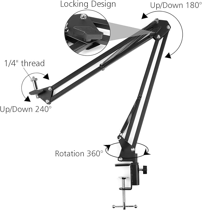 Overhead Video Stand Phone Holder Articulating Arm Phone Mount Table Top - Image 2