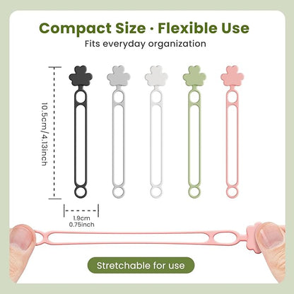 Data Cable Organizer, 2026 Upgrade Silicone Cable Ties Reusable Cable - Image 7