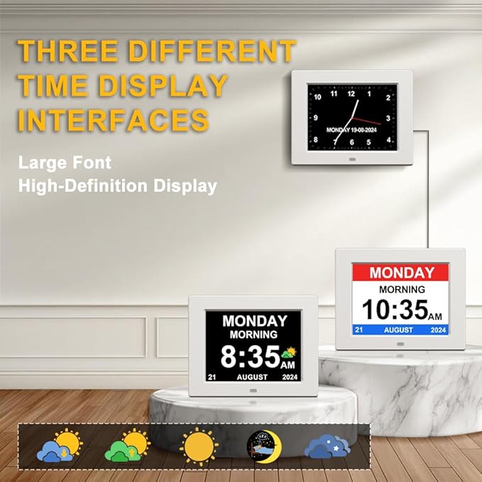 8‘’ Digital Calendar Day Clock, Gifts - Image 2