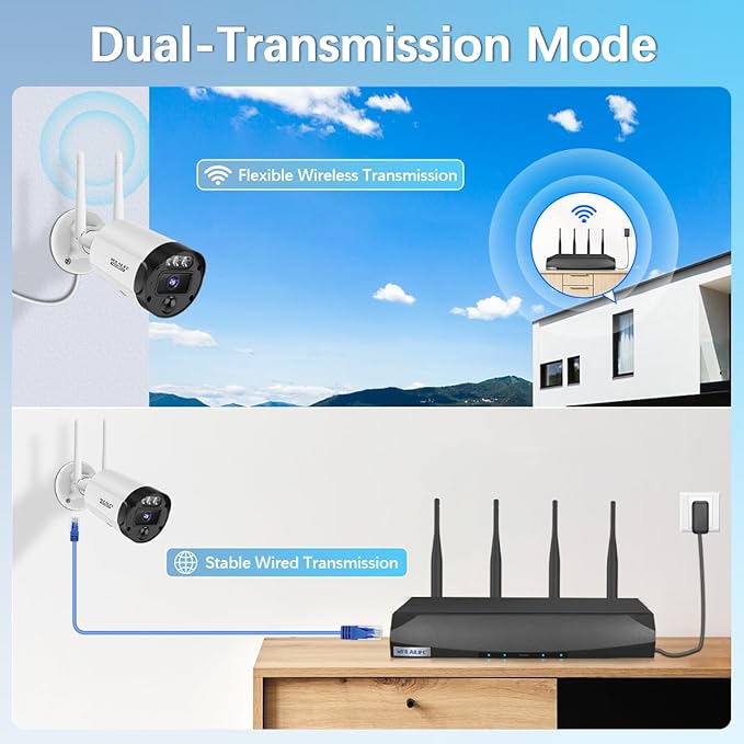 【90ft Super Night Vision】 5MP Outdoor Wireless Security Camera System, Wireless - Image 4