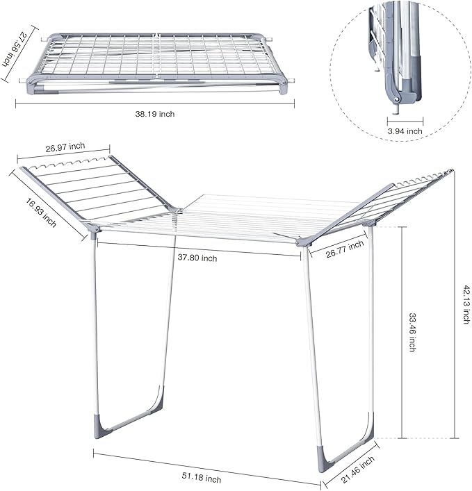 Unkqan Clothes Drying Rack, Foldable Laundry Rack - Image 2