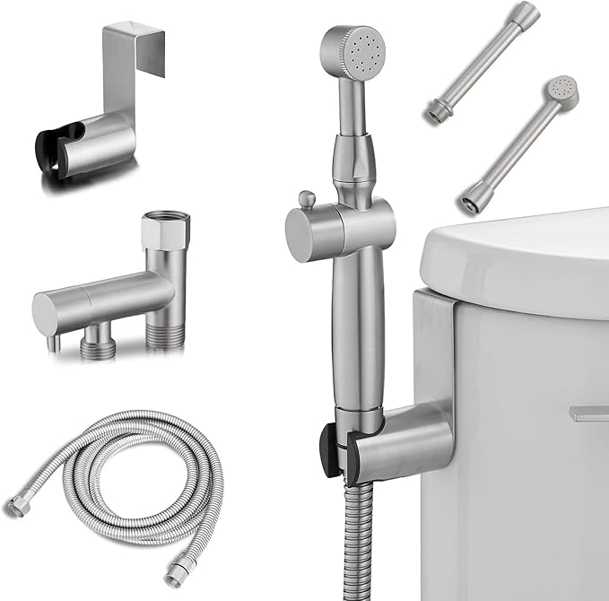 Brushed Nickel Handheld Bidet Sprayer Attachment by Greenspring