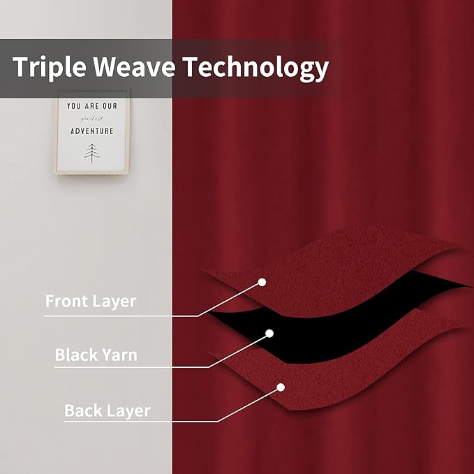 Easy-Going Blackout Curtains for Bedroom, Solid Thermal Insulated Grommet and - Image 3