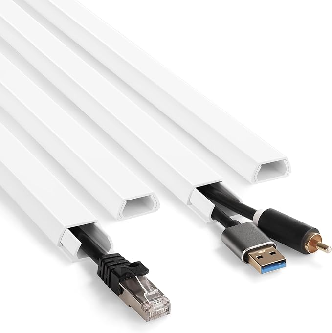 YCLYC 66in White Wire Covers for Cords Kit, Wall Cord Hider, Cord Covers for by YCLYC