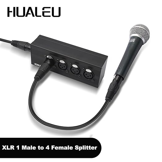 HUALEU 3Pin XLR 1 Male to 4 Female Splitter, 4WAY XLR Four-Input and one-Output - Image 8