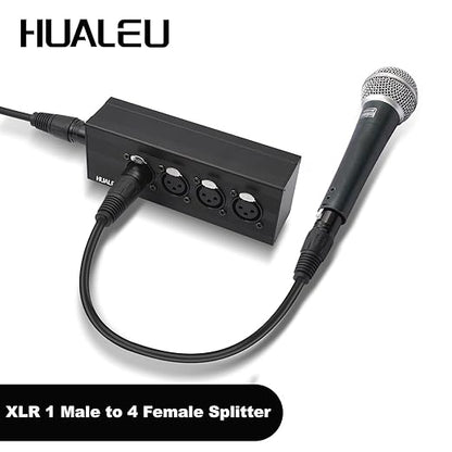 HUALEU 3Pin XLR 1 Male to 4 Female Splitter, 4WAY XLR Four-Input and one-Output - Image 8