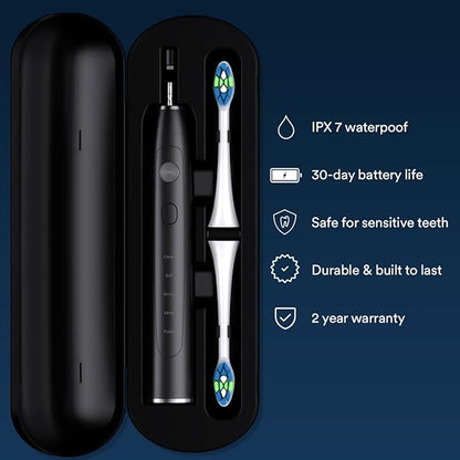AURAGLOW Sonus Electric Toothbrush, 5 Cleaning Modes, 2 Brush Heads & Travel - Image 4