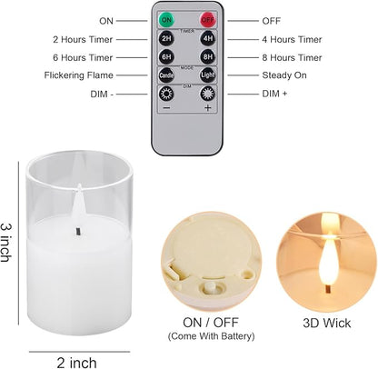 6Pack Glass Flickering Flameless Candles - Image 6