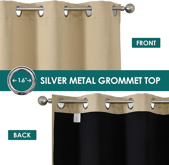 ChrisDowa 100% Blackout Curtains 63 inch Long - Image 3