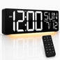 JALL 18" Large Digital Wall Clock with Big Numbers, Remote, Timer, 12 RGB Wall Clock with Date and Temp for Teachers Seniors, Digital Clock for Arena, Gym, Living Room Classroom Decor (White)