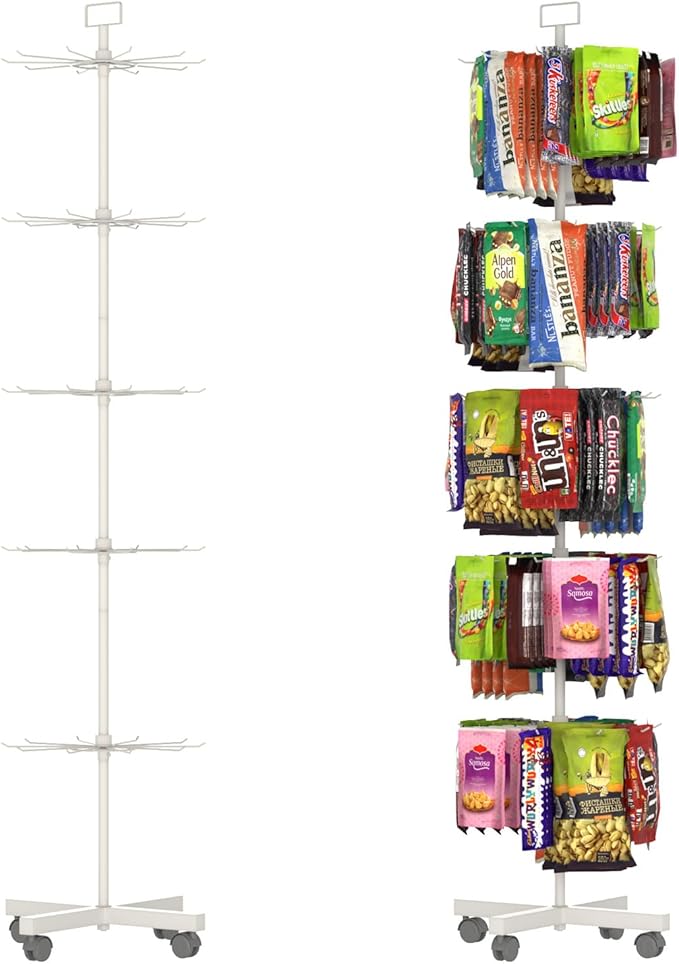 YEOOE Retail Display Racks 5 Tier Spinning Display Stand, Movable Shop Spinner by YEOOE