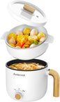 Audecook Hot Pot Electric with Steamer, 1.5L Portable Nonstick Rapid Noodles by Audecook