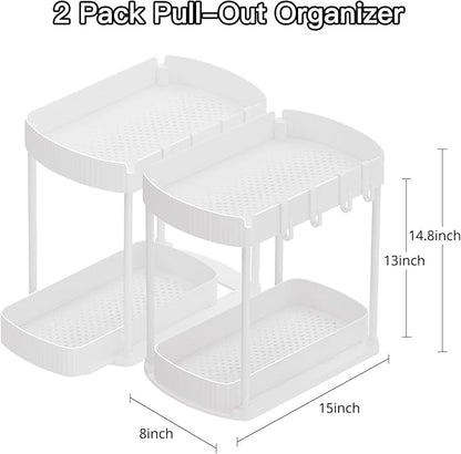 Ukeetap 2 Pack Multi-Purpose Pull-Out Storage Organizers, Under Sink Organizers - Image 2