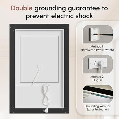 USHOWER 36X30 LED Bathroom Mirror - Image 9