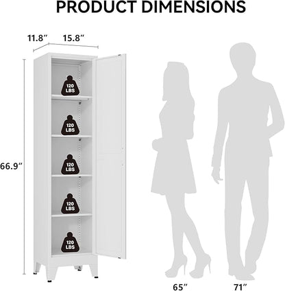 COFaR 67" Tall Pantry Cabinet, Slim Freestanding Cupboard - Image 2