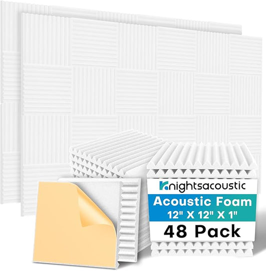 48 Pack Sound Proof Foam Panels by Knightsacoustic