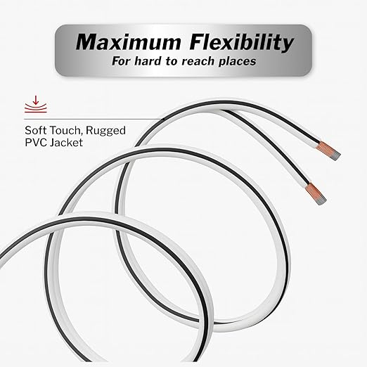 InstallGear 14 Gauge AWG Speaker Wire Cable - 30ft White - Image 5
